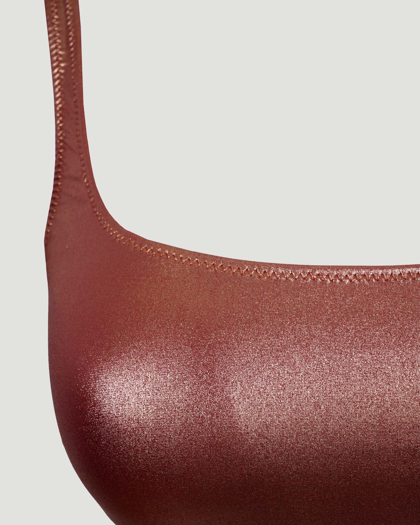 SHAUNI BANDEAU BIKINI TOP IN COPPER