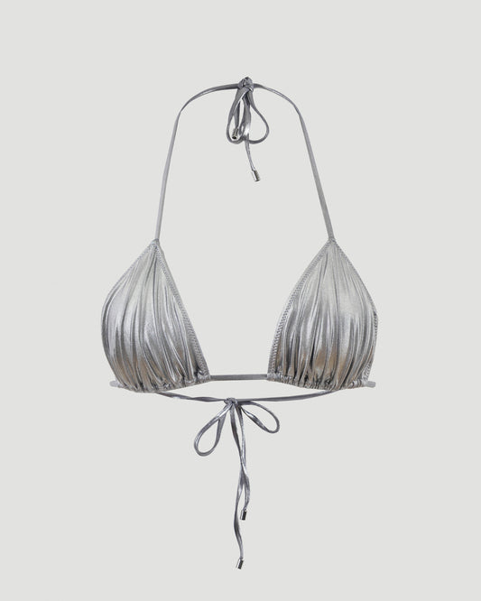 NEELY BIKINI TOP IN ALLUMINIUM