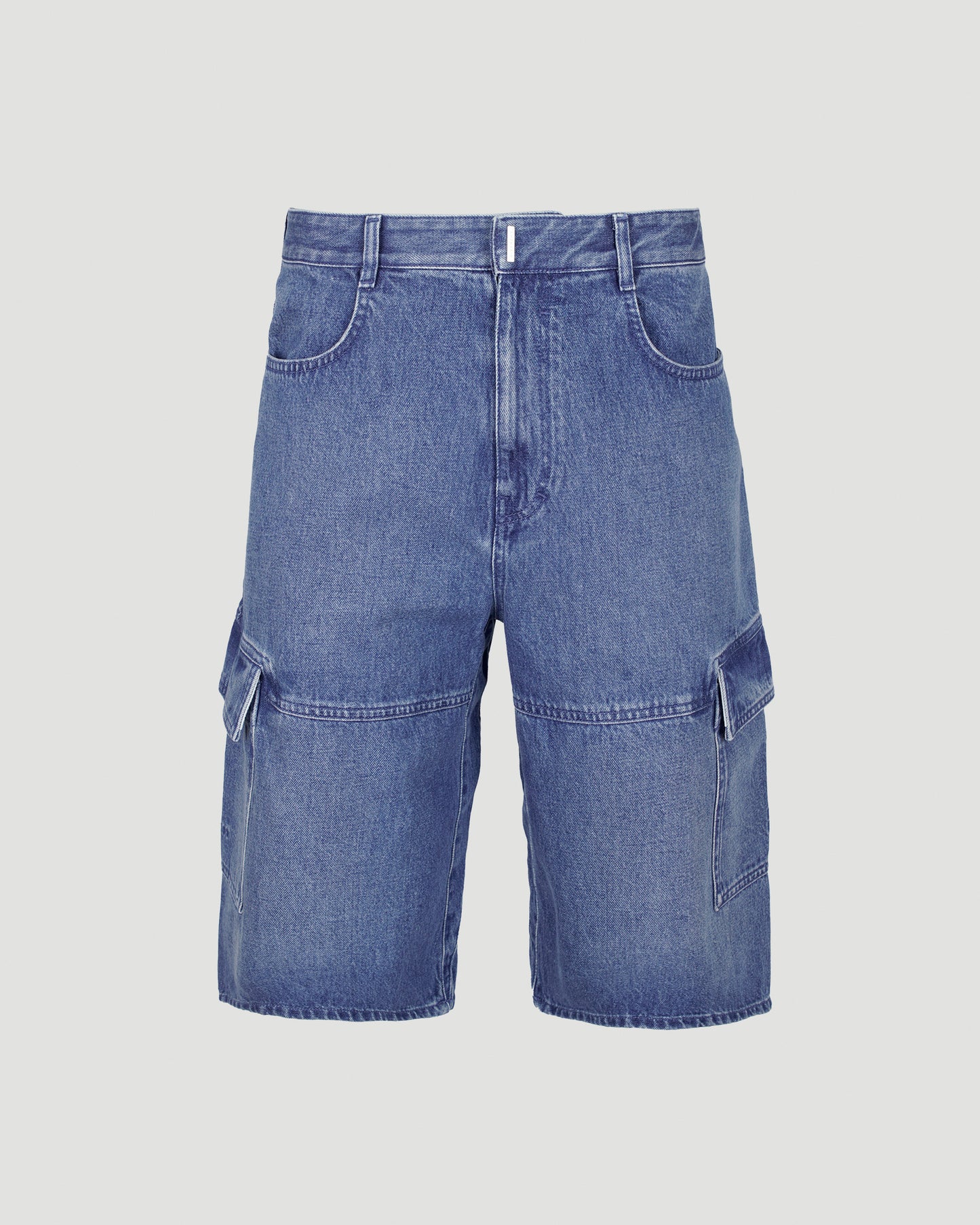 Multicutted denim cargo shorts