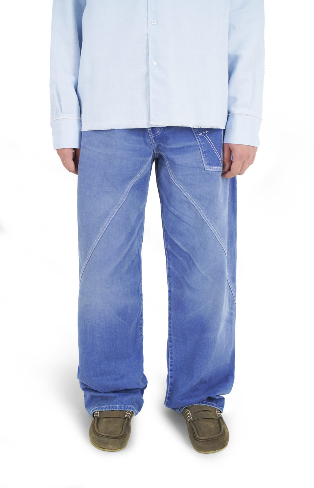 JW Anderson Twisted Workwear Denim Jeans in French Blue — product photo 2