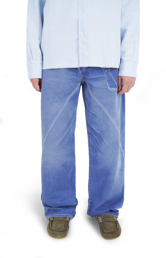 JW Anderson Twisted Workwear Denim Jeans in French Blue — product photo 2
