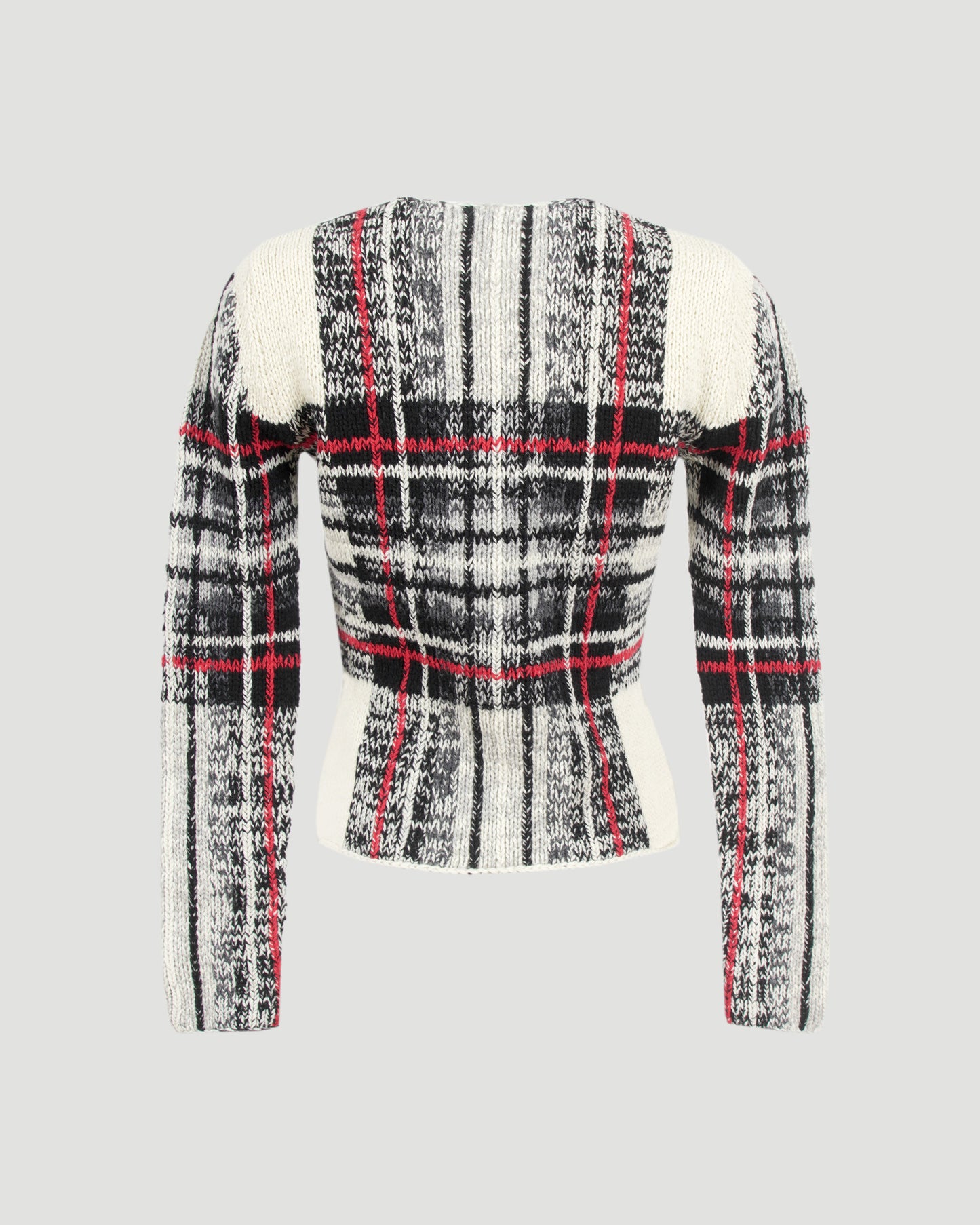 Hand Knitted Tartan Top Sweater