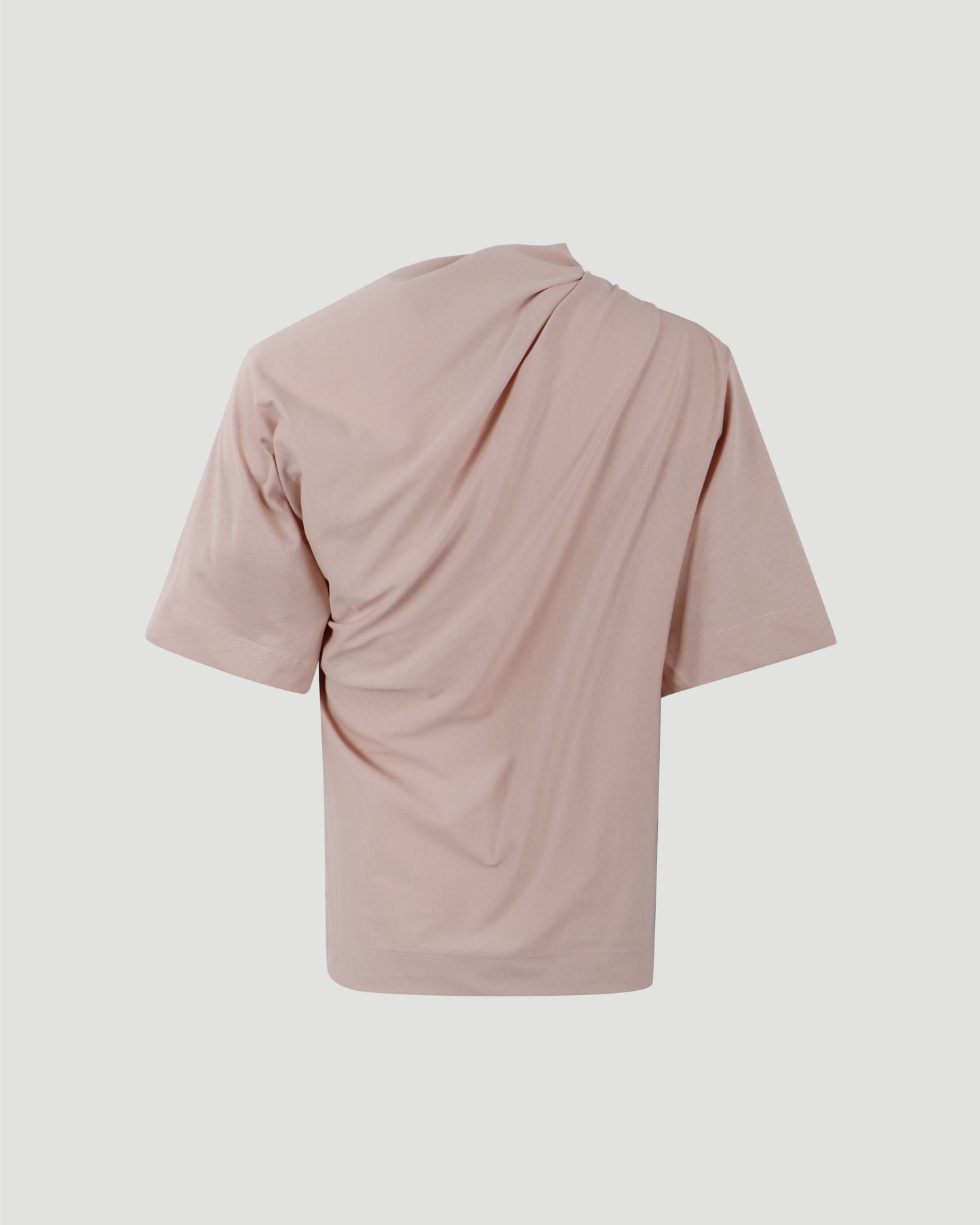 Tee with draped neckline in pink