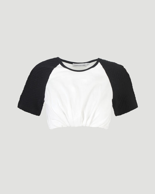 Tucked Ringer Jersey Knit Tee