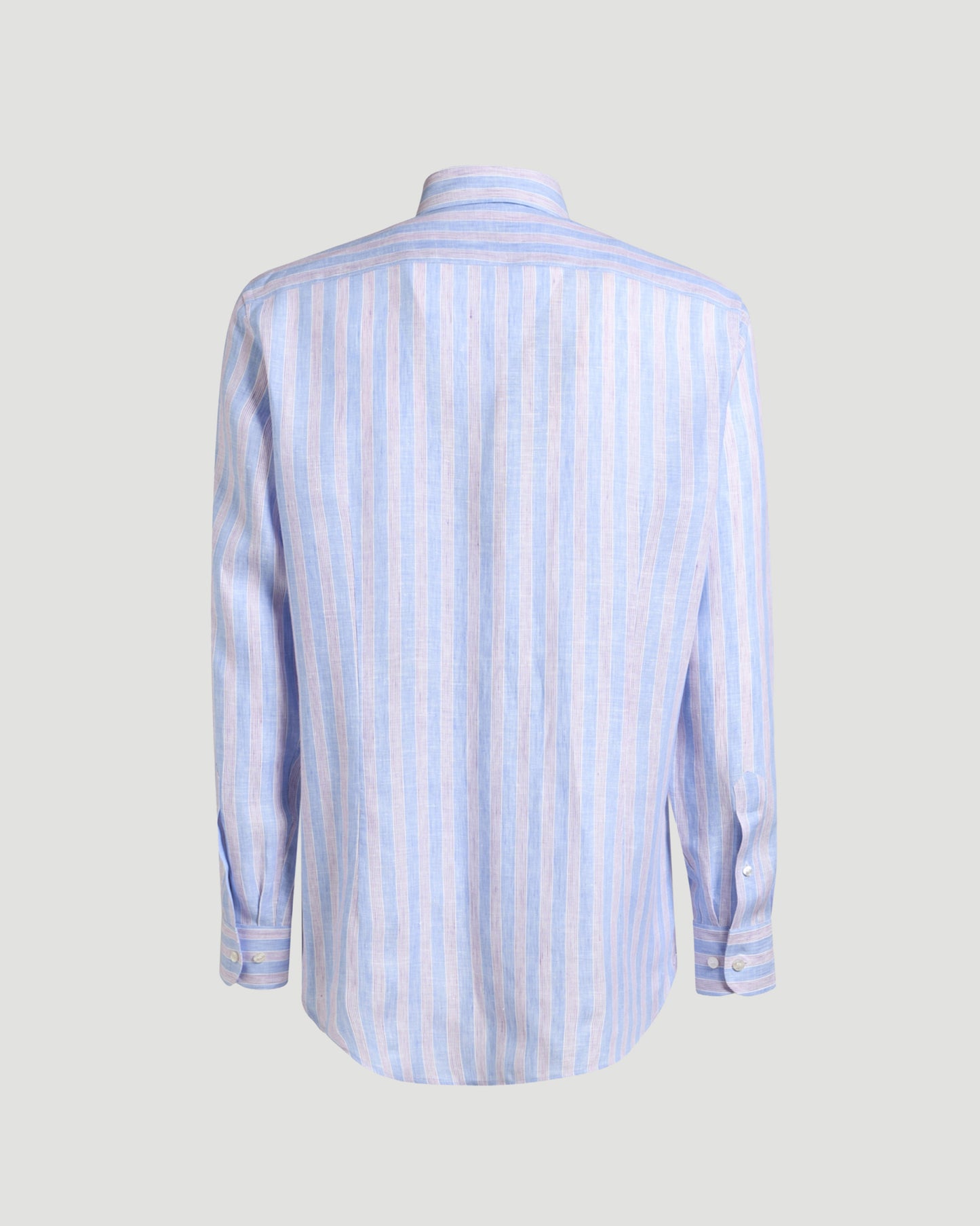 Striped Linen Shirt with Pegaso Embroidery
