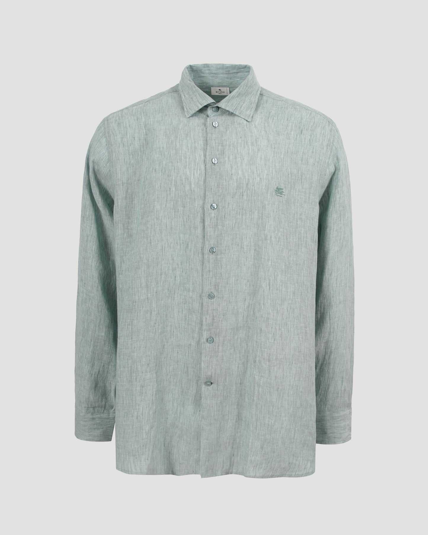 Pegaso logo linen shirt in green