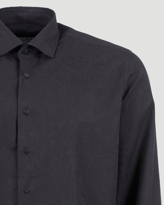 Black Shirt With Paisley Pattern