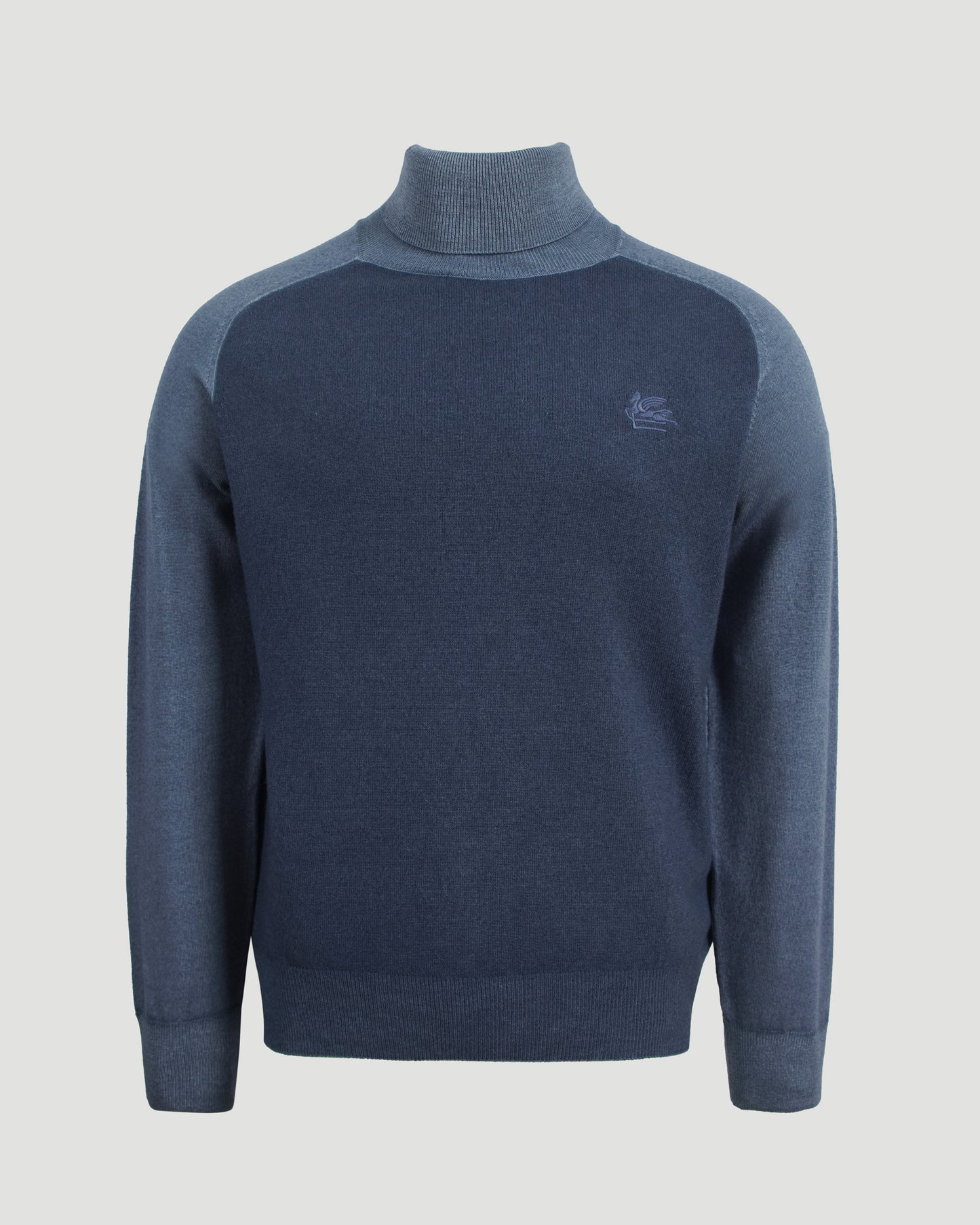 BLUE TURTLENECK WITH LOGO