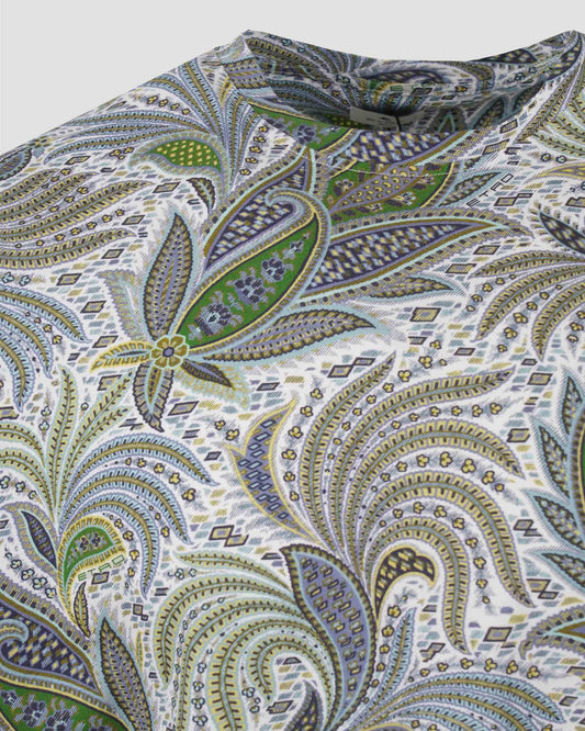 MULTICOLOR PAISLEY COTTON T-SHIRT