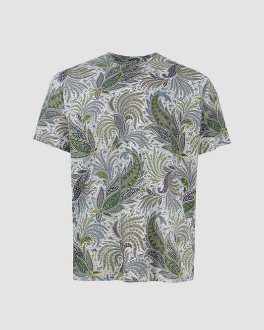 MULTICOLOR PAISLEY COTTON T-SHIRT