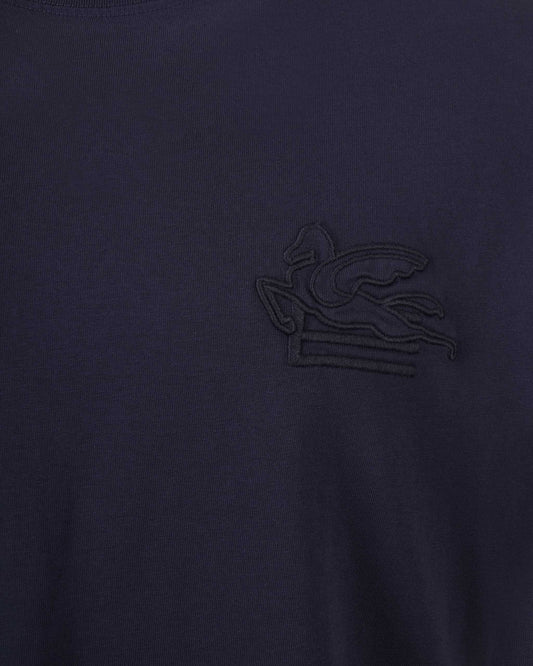 T-SHIRT WITH PEGASO EMBROIDERY IN NAVY
