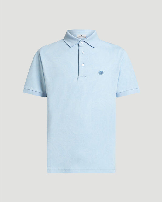 PAISLEY JACQUARD POLO SHIRT IN BLUE