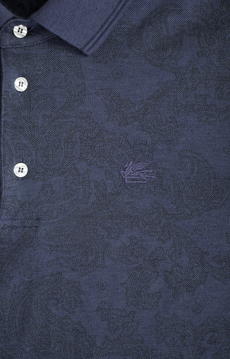 Cotton Polo Shirt with Arnica Motif