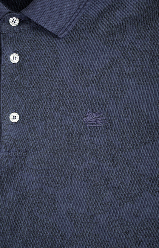 Cotton Polo Shirt with Arnica Motif