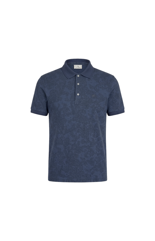 Cotton Polo Shirt with Arnica Motif
