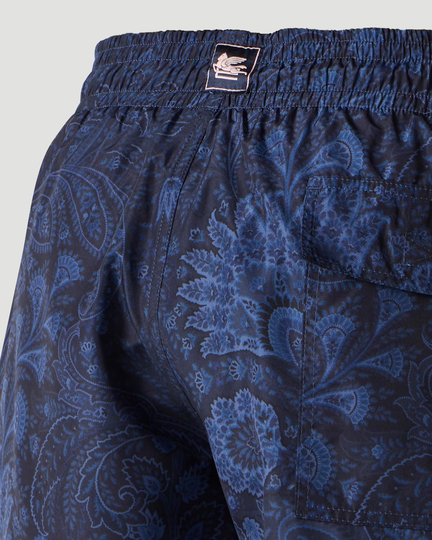 Blue Floral Paisley Swim Shorts