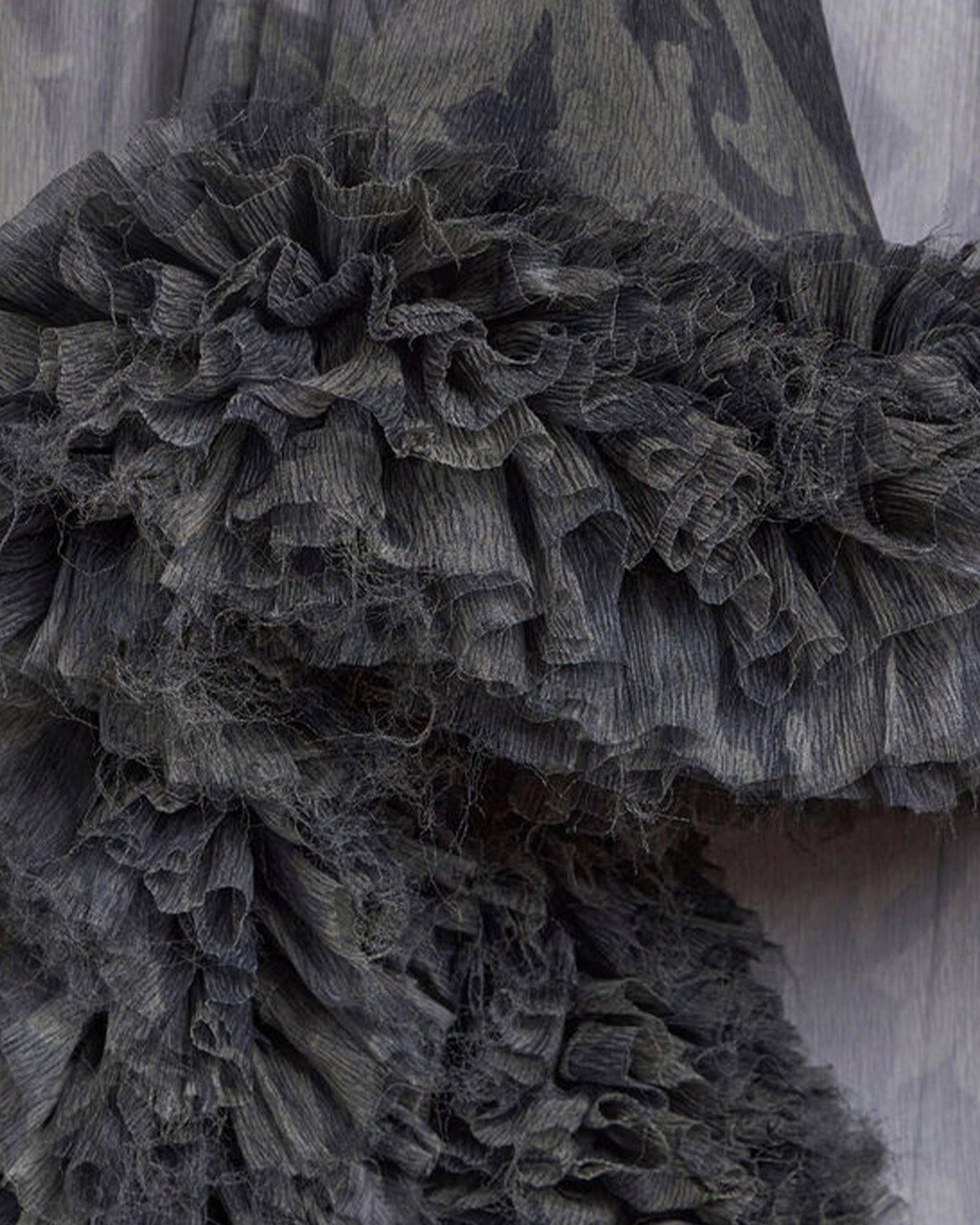 PRINTED SILK SKIRT WITH RUCHING