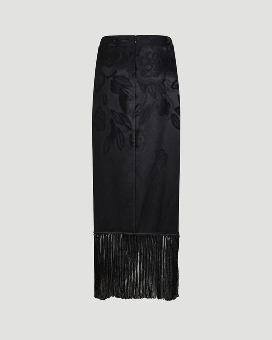 JACQUARD SKIRT WITH FRINGE DETAILS