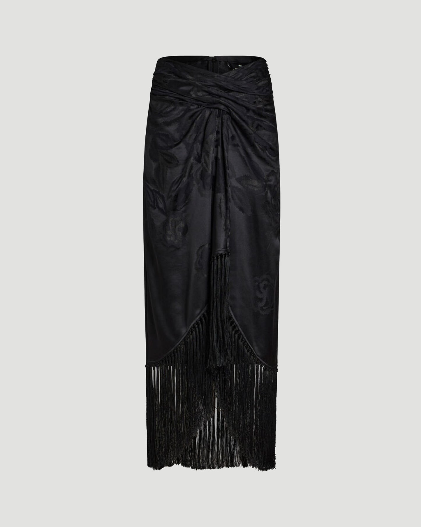 JACQUARD SKIRT WITH FRINGE DETAILS