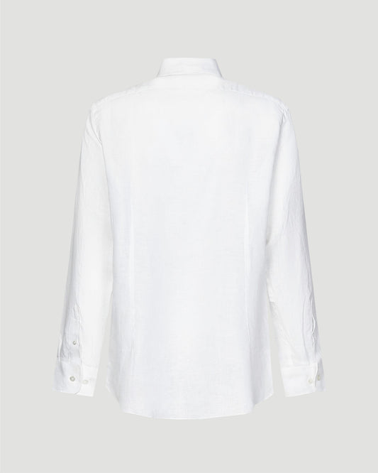 Pegaso Logo Linen Shirt in White