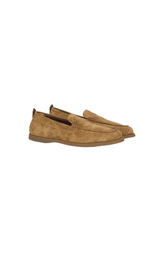 Camel Loafers in Suede
