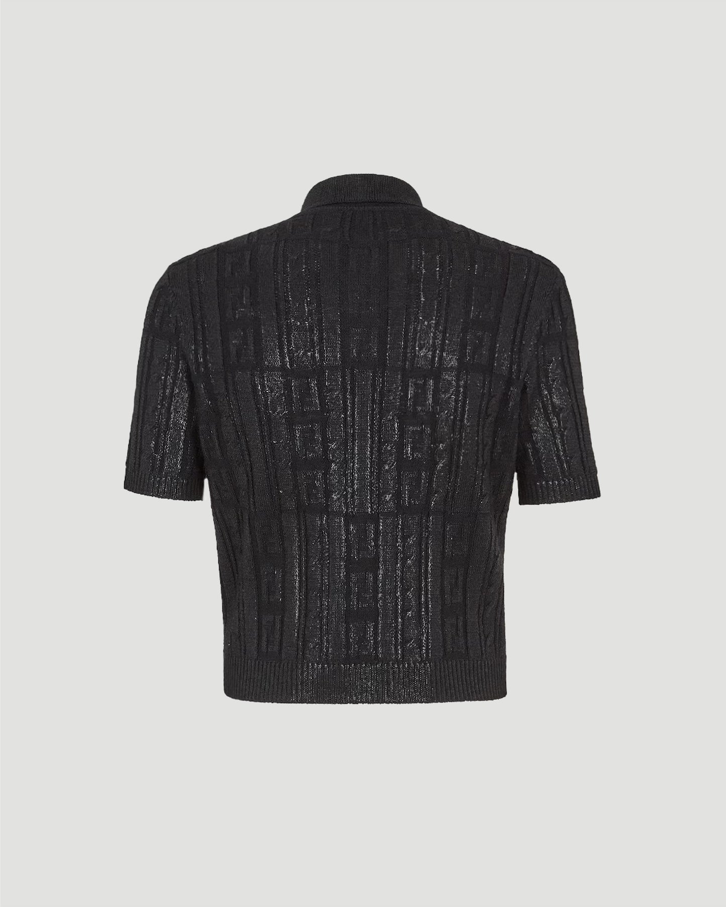 Black Wool Polo Shirt