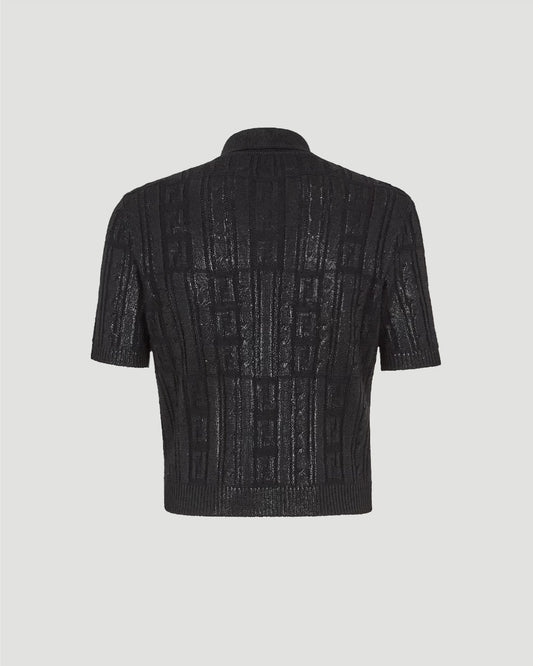 Black Wool Polo Shirt