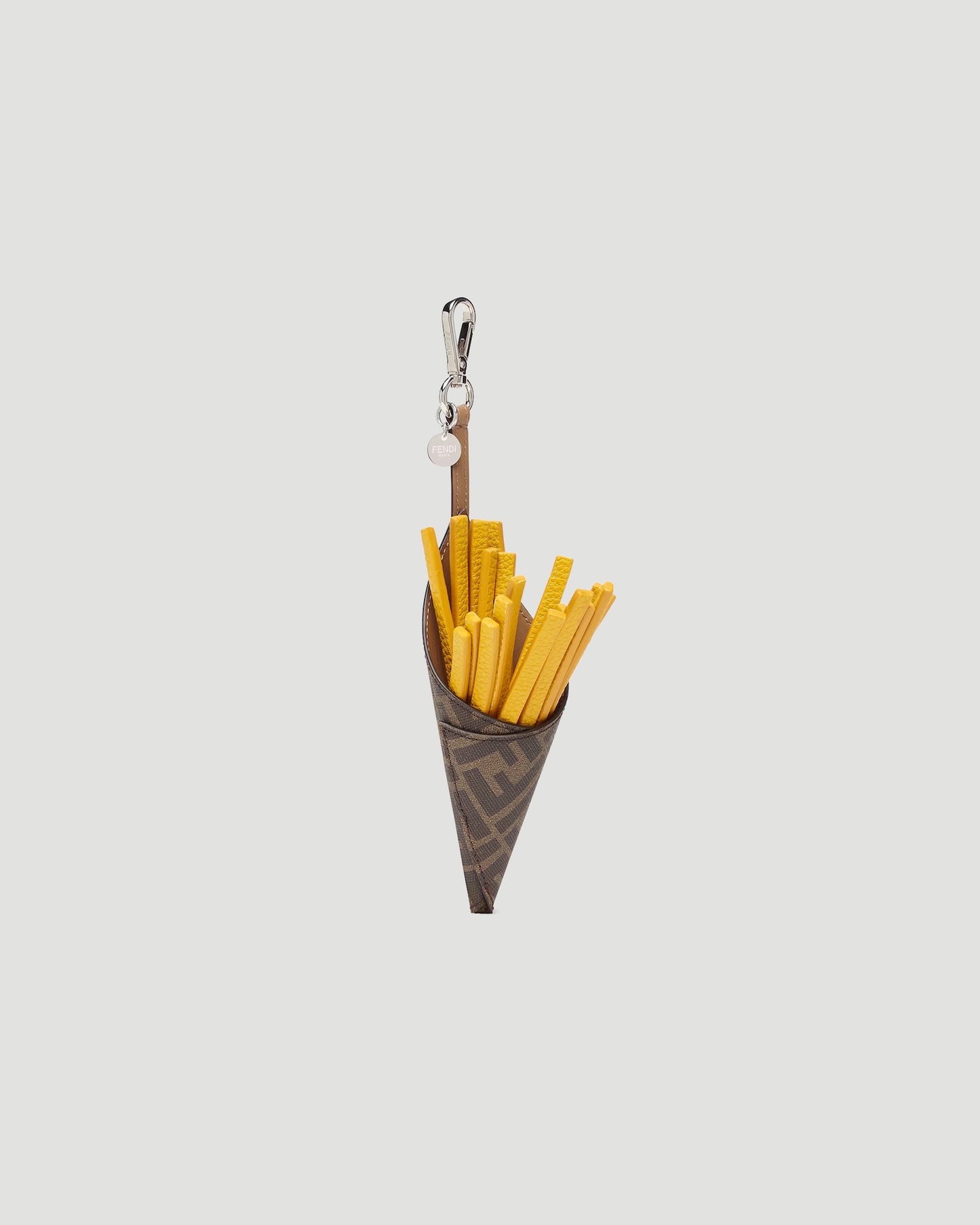 Fendilicious Charm in Brown FF Canvas And Yellow Leather Charm