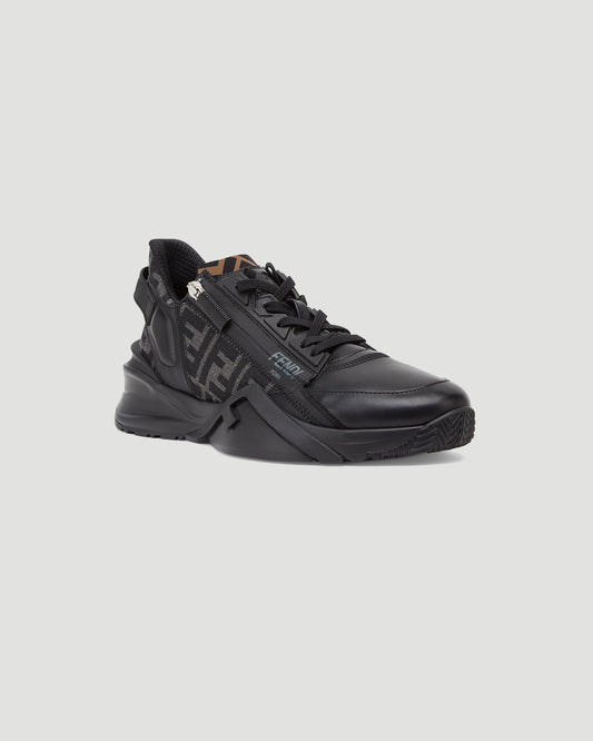 Fendi Flow Black Leather Low-tops