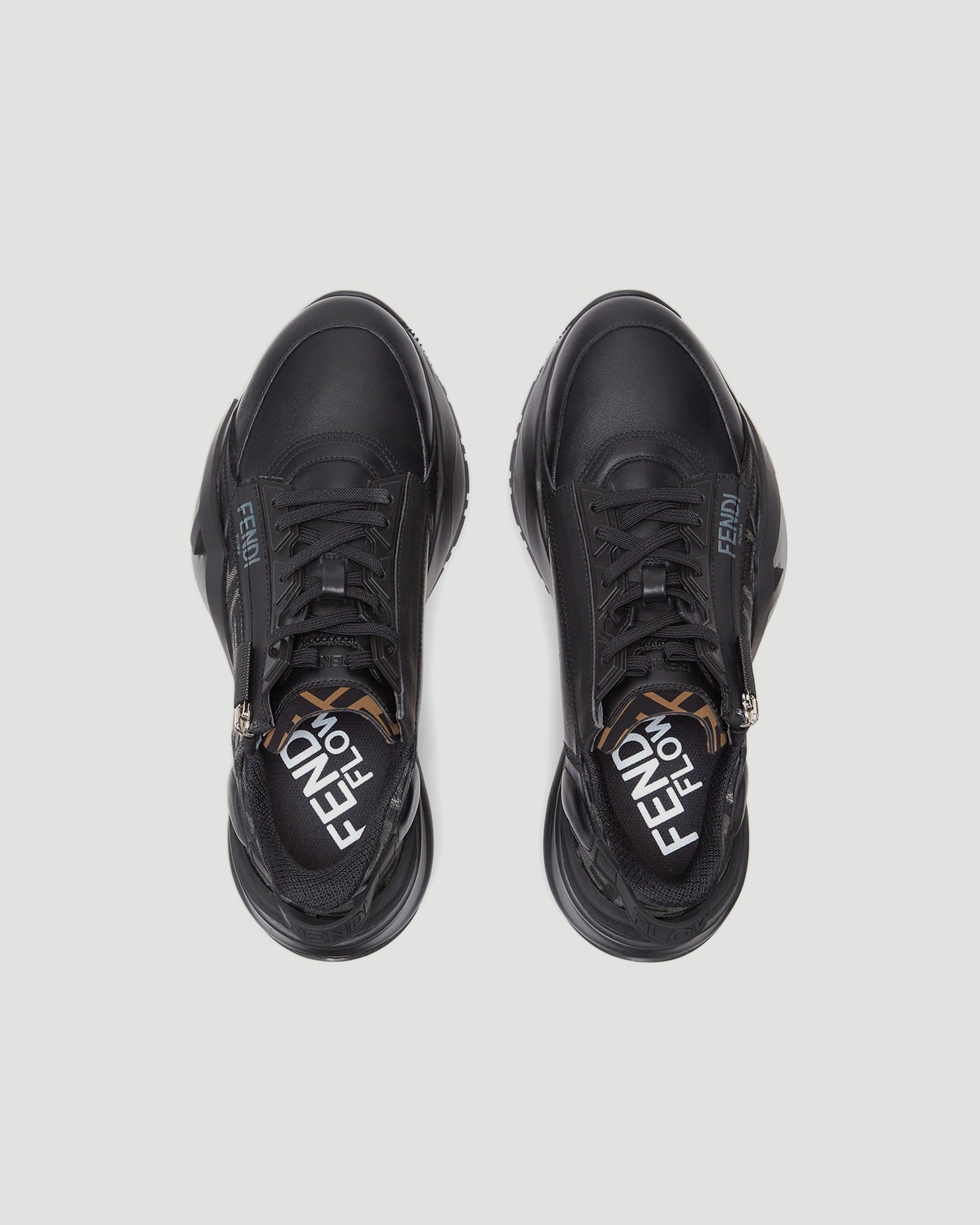 Fendi Flow Black Leather Low-tops