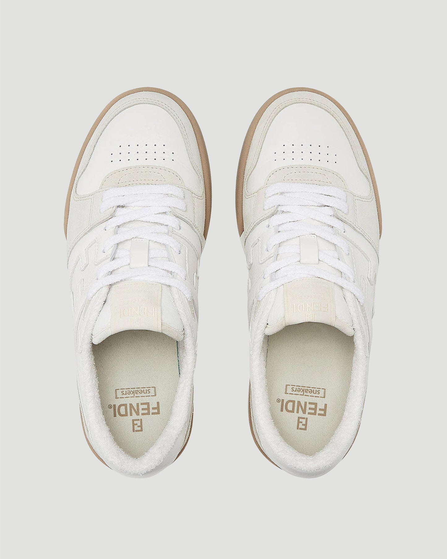 FENDI MATCH LOW TOP SNEAKERS IN WHITE