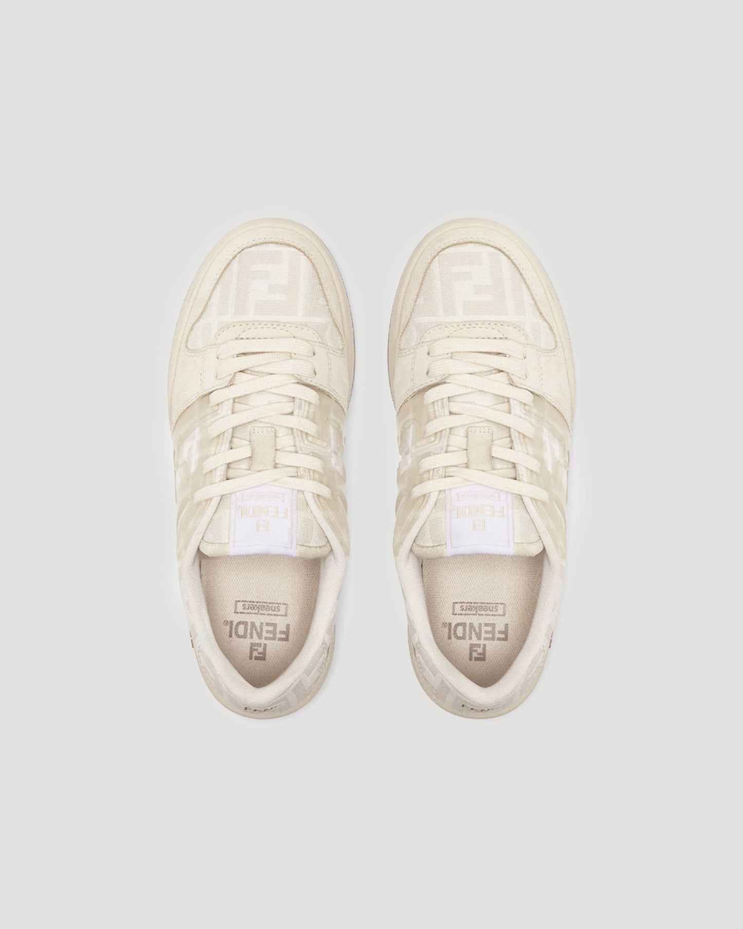 Fendi Match Trainers in White FF Jacquard