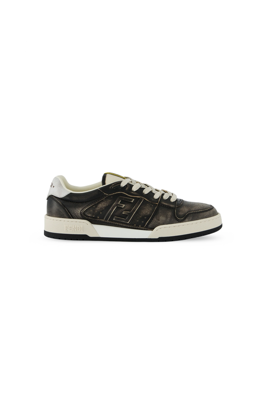 Fendi Match Low-Top Sneakers in Black — front view