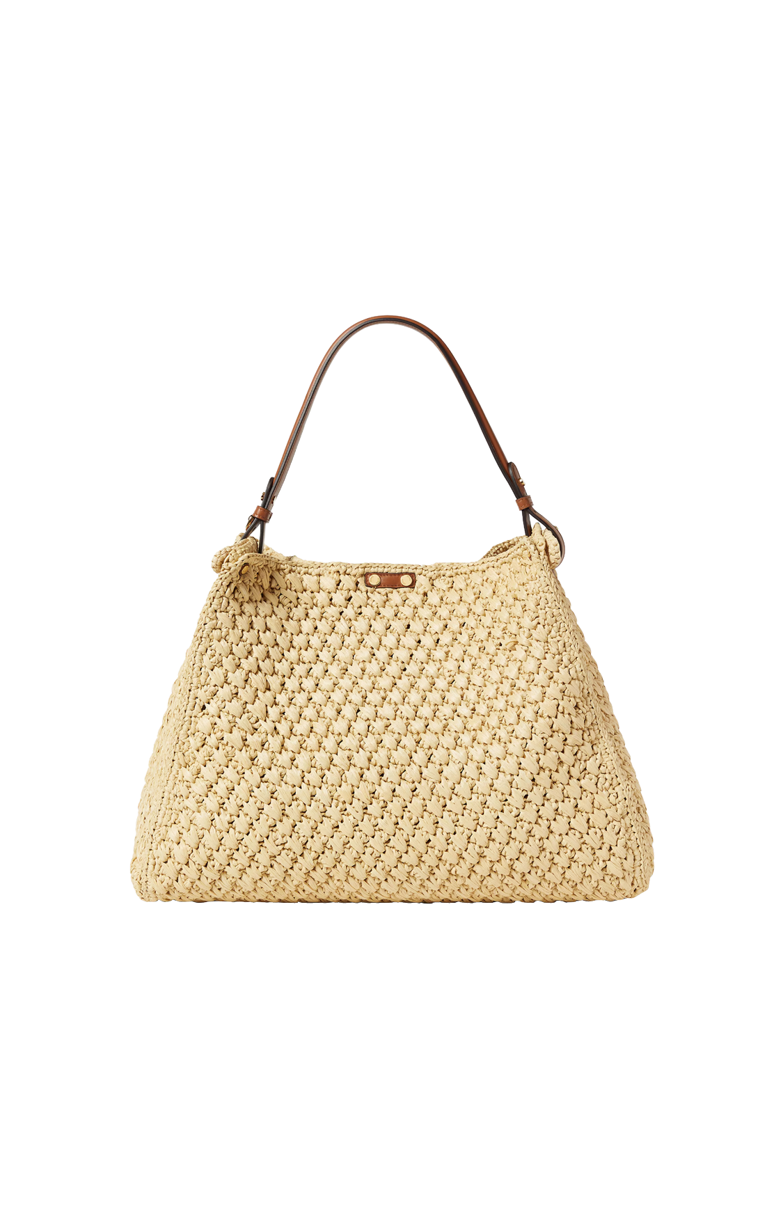Way Large Woven Raffia-Effect Material Bag
