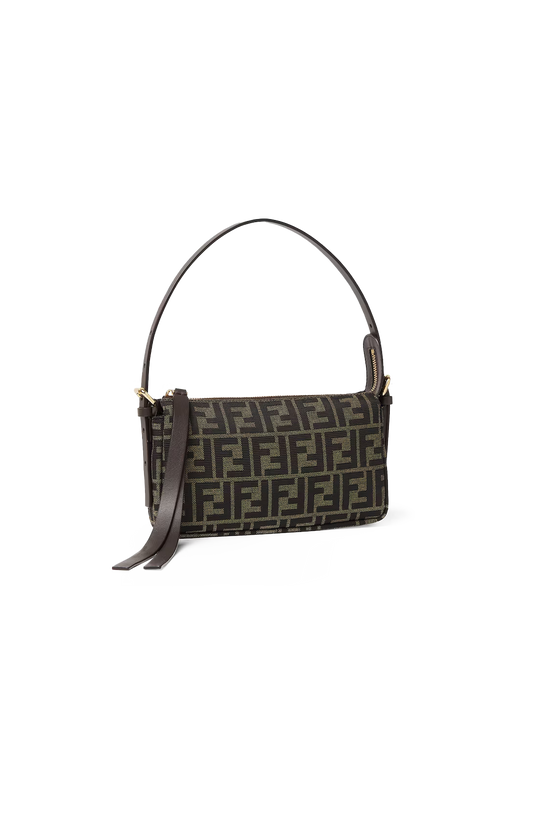 Zip Top Small Bag in FF Zucca Jacquard Fabric