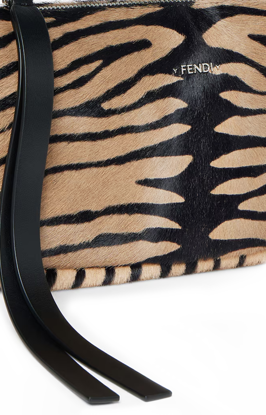 Zip Top Small Shoulder Bag in Tiger Print