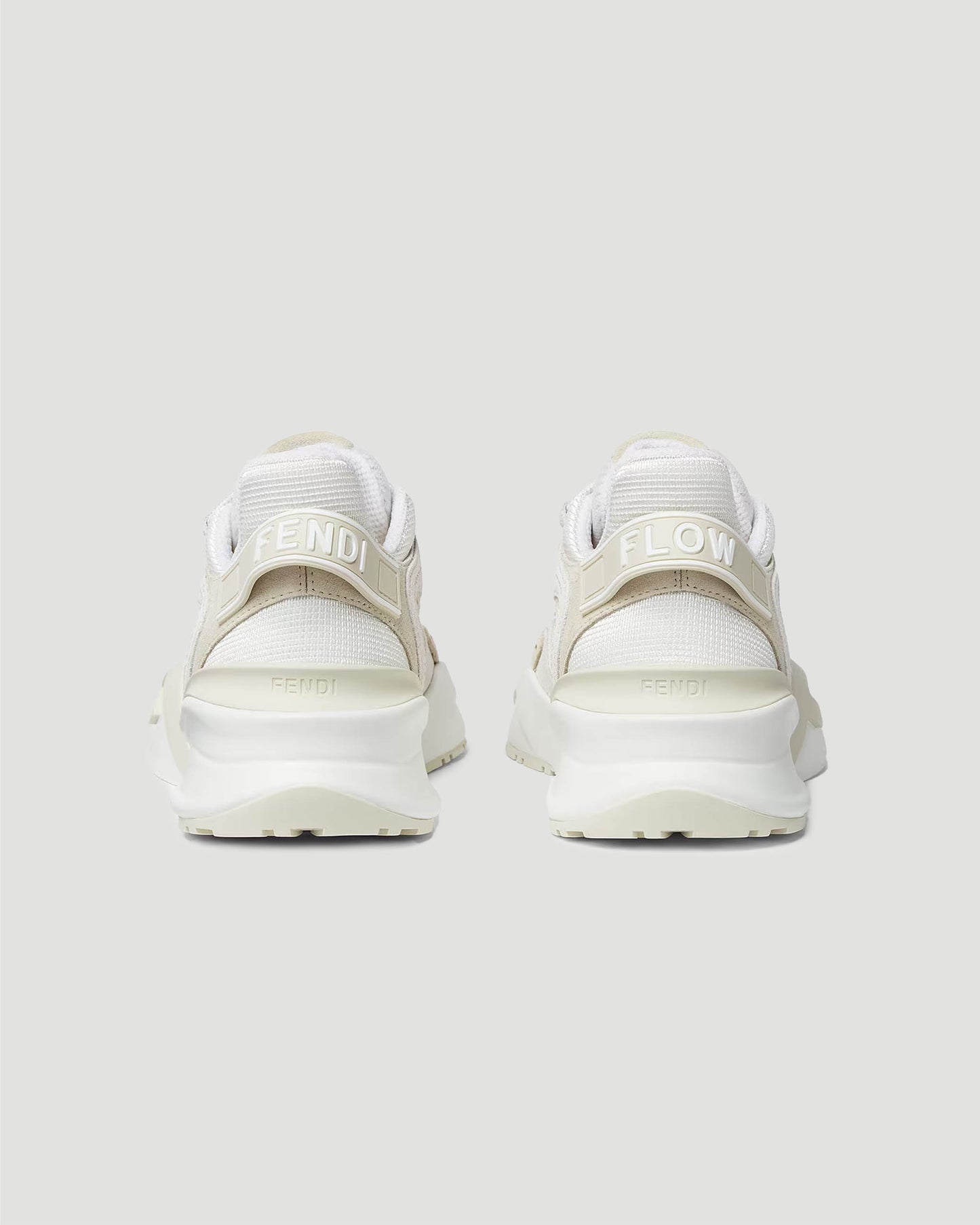 Fendi Flow Sneakers in White Mesh and Suede