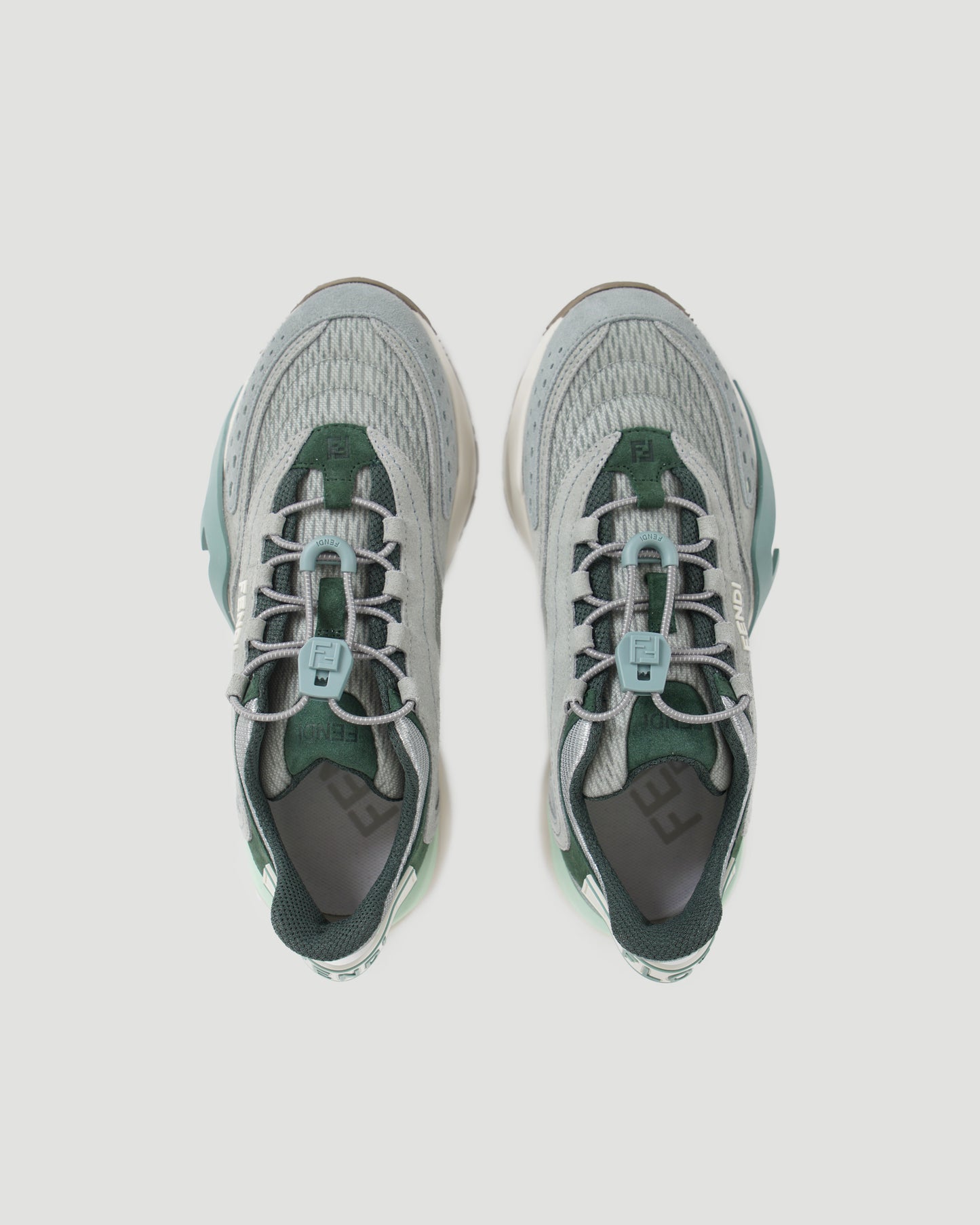Fendi Flow Sneakers in Matcha Mesh and Suede