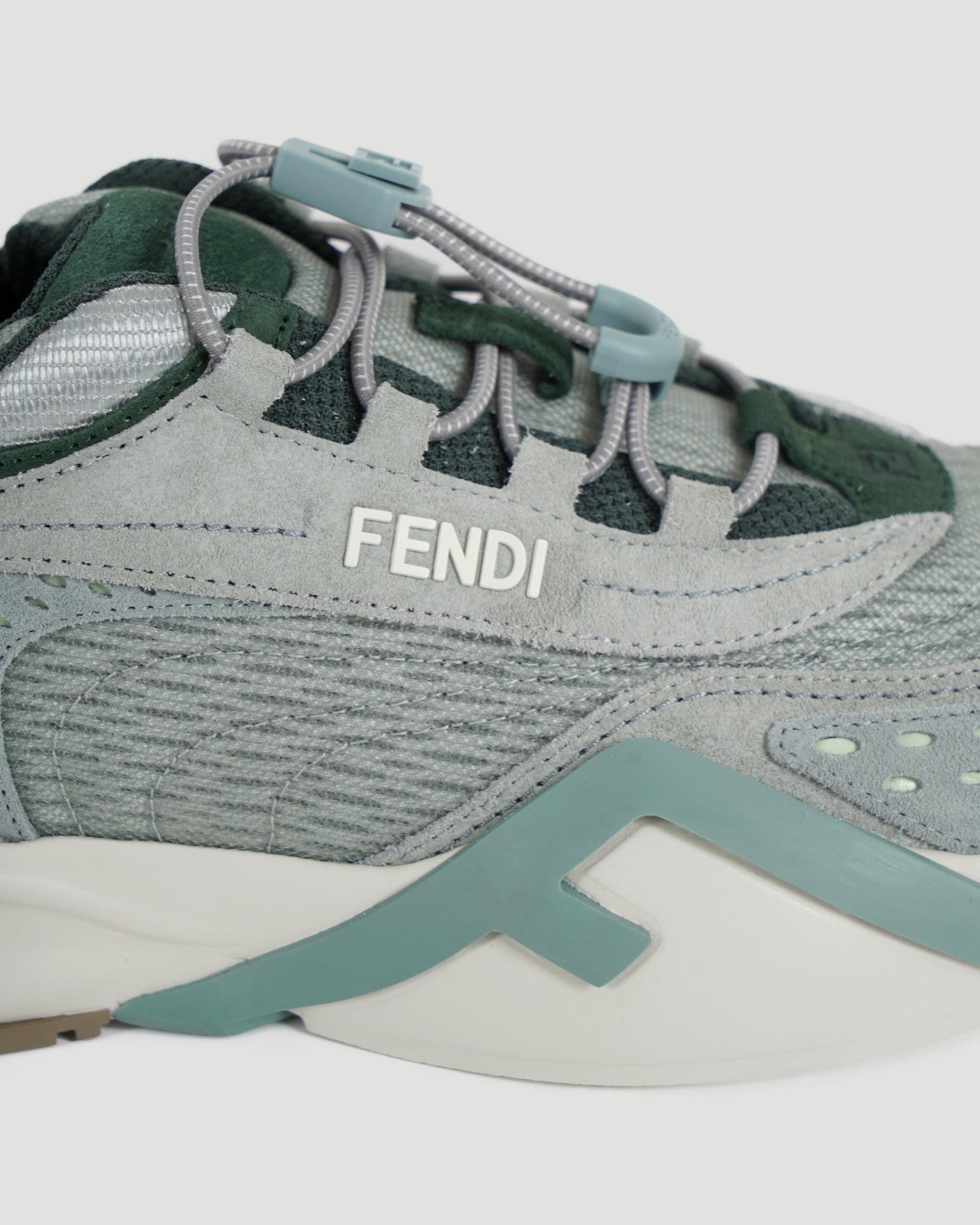 Fendi Flow Sneakers in Matcha Mesh and Suede
