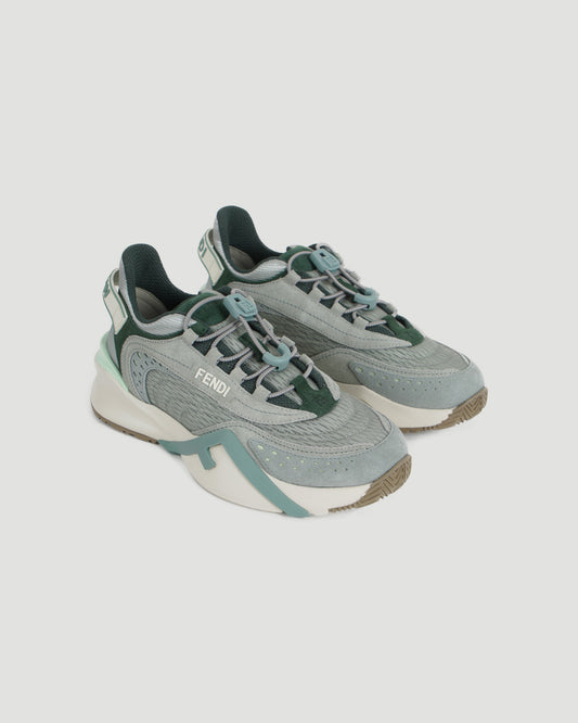 Fendi Flow Sneakers in Matcha Mesh and Suede