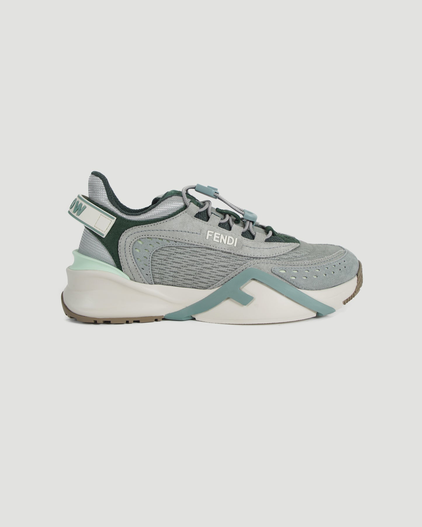 Fendi Flow Sneakers in Matcha Mesh and Suede