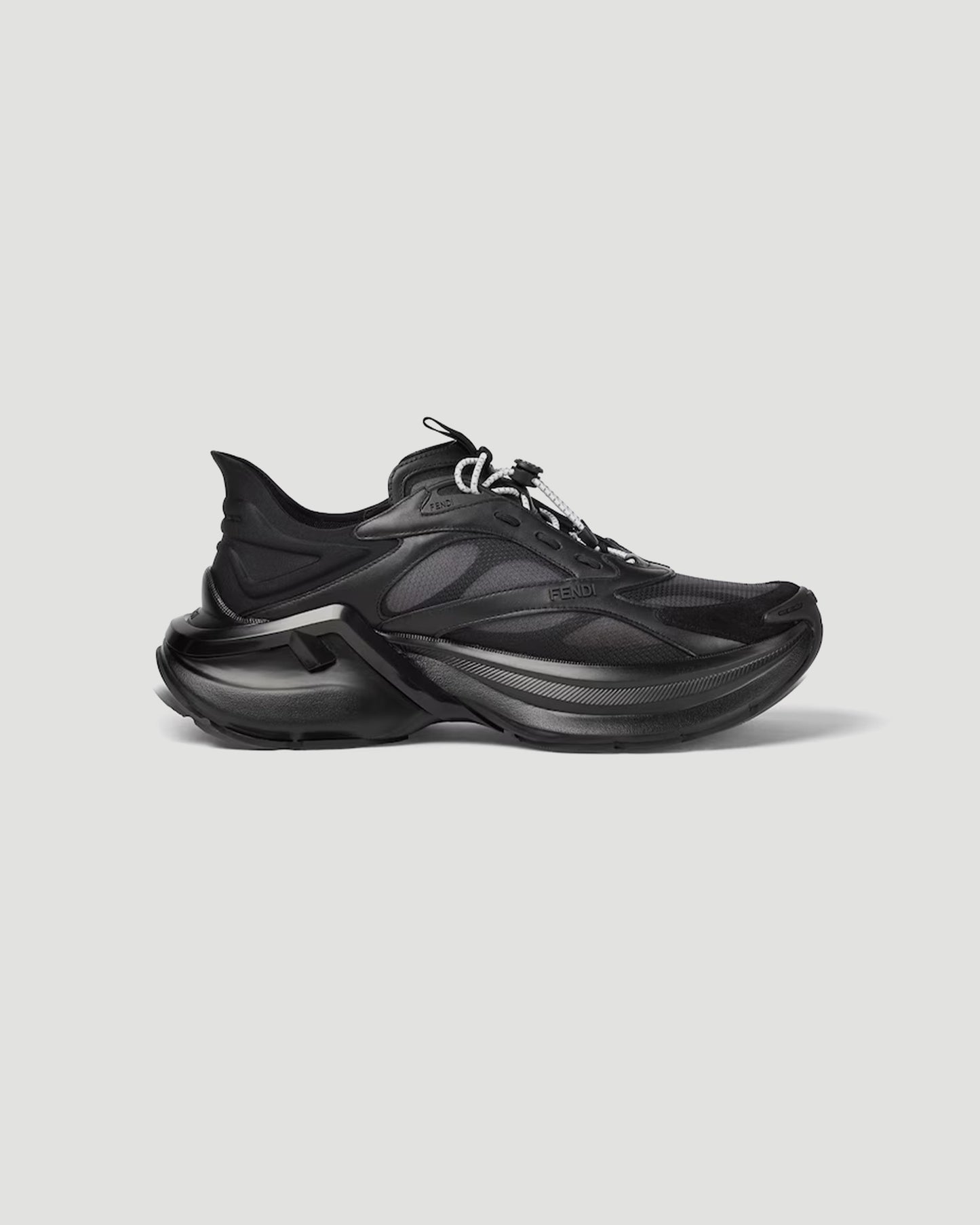 Fendi F-Light Sneakers in Black — front view