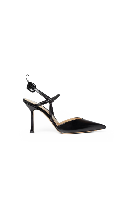 Fendi Very Colibrì Leather Slingback Pumps in Black — front view