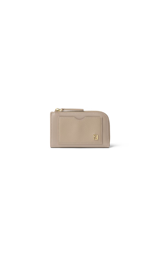 Fendi FF Pouch Card Case in Dove Grey — front view