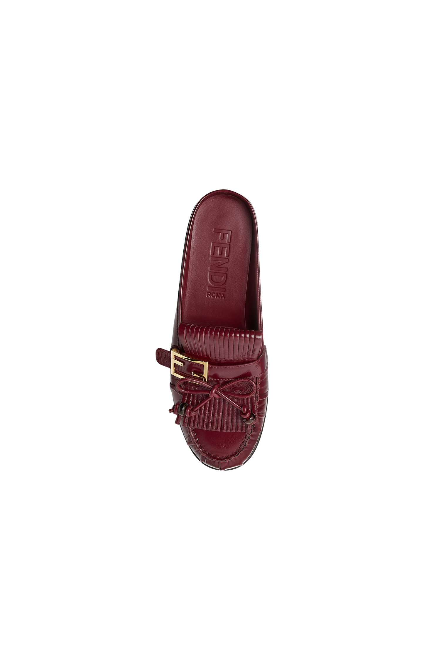 Baguette Leather Sabots in Burgundy