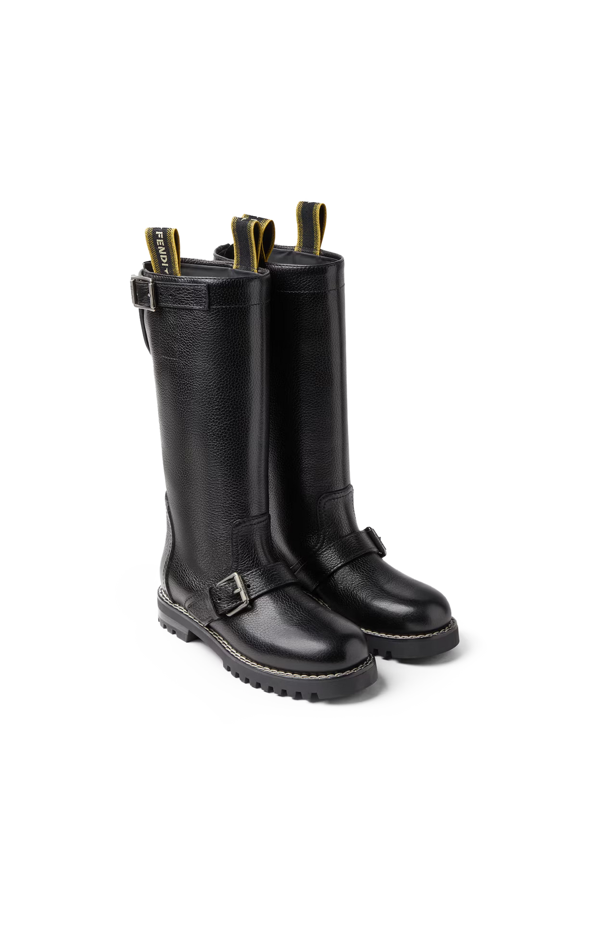 Biker Leather Boots in Black