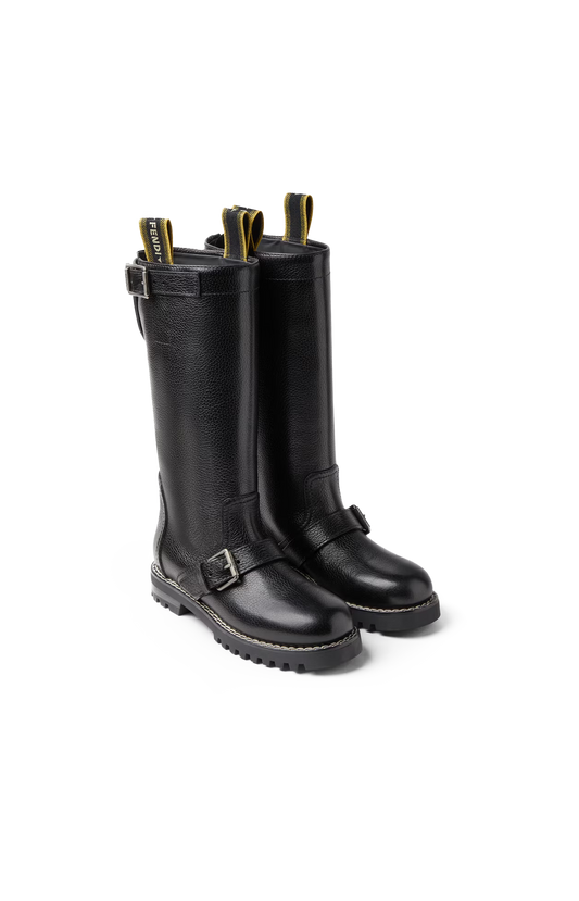 Fendi Biker Leather Boots in Black — product photo 2