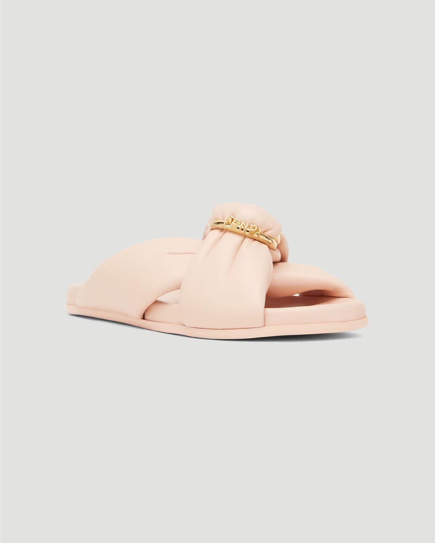 Fendi Feel Pink Leather Slides