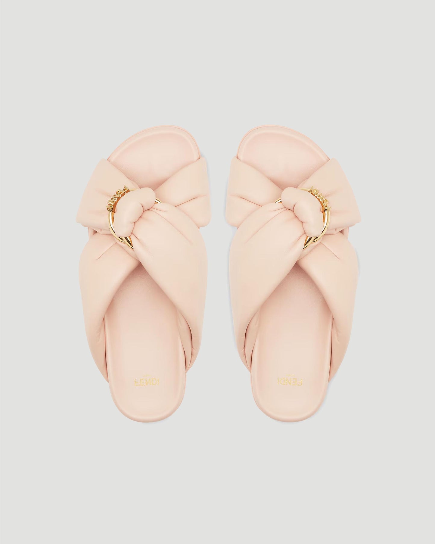 Fendi Feel Pink Leather Slides