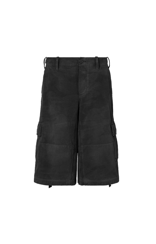 Fendi Doppio Punto Cotton Bermuda Shorts in Black — front view
